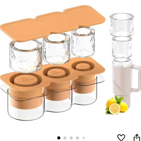 NIB Silicone Ice Cube Tray for Tumbler 30 to 40 oz With Bin and Lid For Freezer - Picture 9 of 11